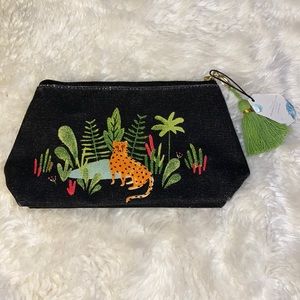 Jungle Cat themed Small Triangle pouch with tassel